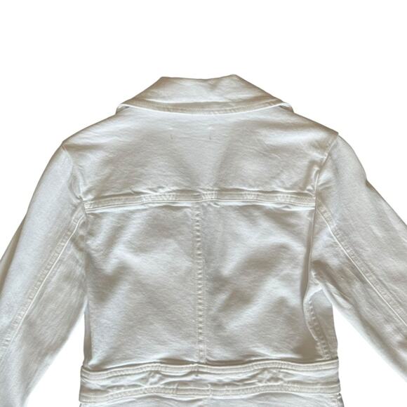 A.L.C. Women’s Amelia II White Denim Collared Gold One Button Blazer Jacket Sz 2 - Picture 7 of 14